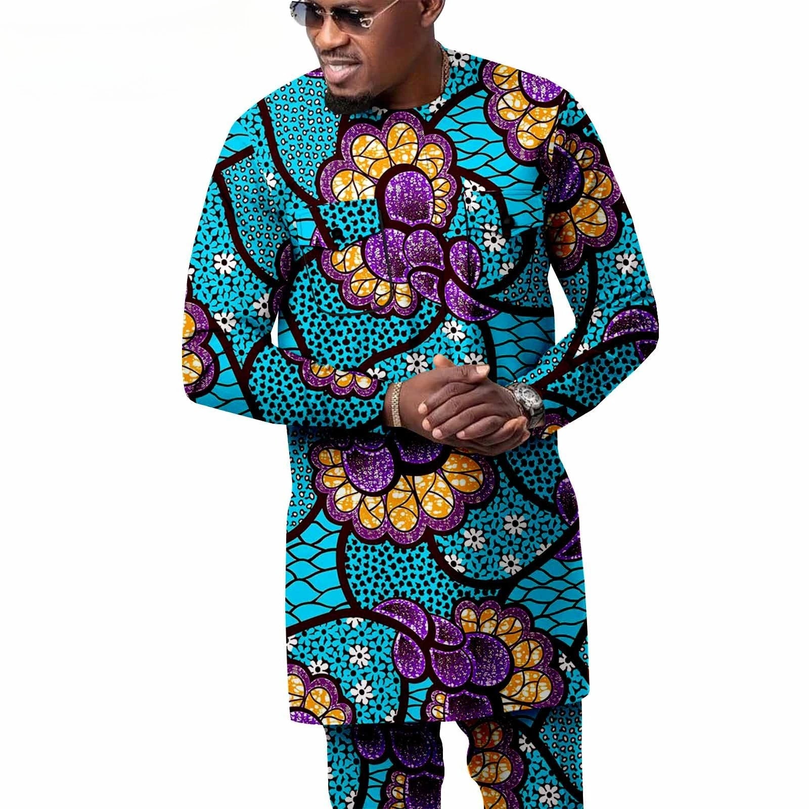 The Latest Men's Suit of 2025 Is A Bestseller. The All-cotton Men's Casual Suit with African Ethnic Prints Is AFRIPRIDE 2416099