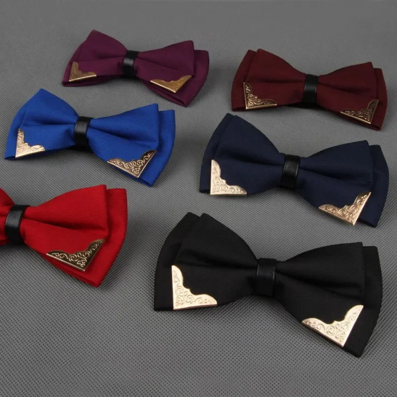 Bow tie men's style men's expensive gold edged double-layer formal wedding party groom best man bow