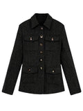 Men's Herringbone Wool Blend Blazer Jacket Notch Collar Utility Multi-Pocket Casual Overcoat For Spring Autumn