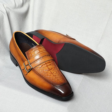 Formal Shoes Men Genuine Leather Original Italian Classic Penny Loafer Shoes Brown Black Dress Shoes Man Wedding Shoes Big Size