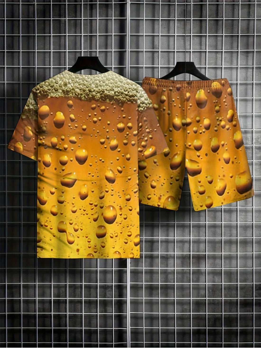 Oversized Beer 3d Pattern Suits Mens Novelty 2pcs Outfits Comfy T-shirt And Casual Shorts Set 2025 New Arrival Summer Tracksuit