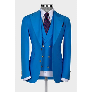 High Quality Men's Suit Slim Fit Solid Color Suit Formal Business Office Single Breasted Coat Pants Vest 3 Pieces Blazer Set