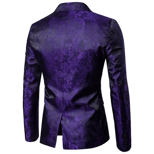 Veste de costume pour hommes pourpre pourpre, manteau de robe de mariage, rouge violet bleu or Blazer M L XL XXL XXXL