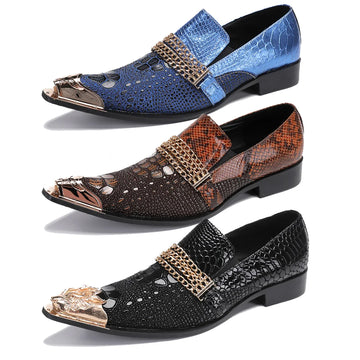 Sapato Social Masculino men's shoes are handmade with metal pointed leather for parties and weddings Calzado hombre  shoes