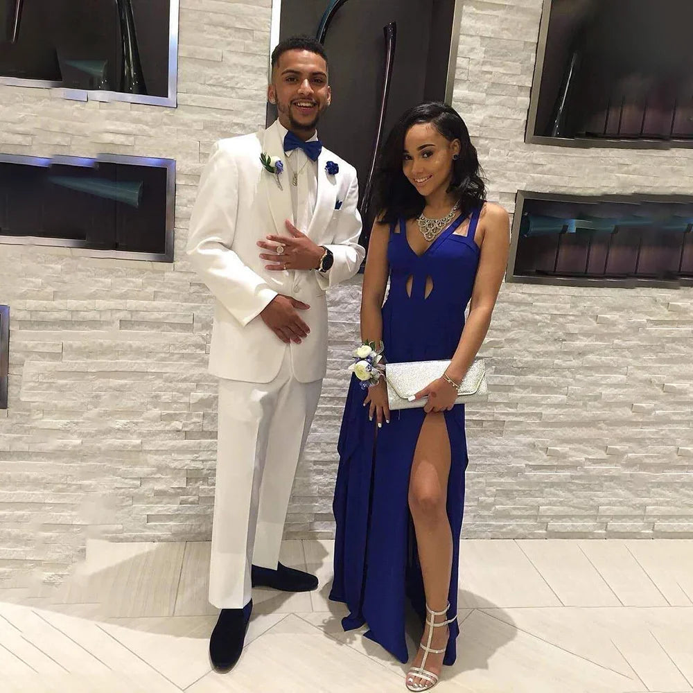 2 Pieces White Men's Suit Wedding Groom Tuxedo Formal Occasion Dinner Party Dress High Quality Boutique Male Clothing