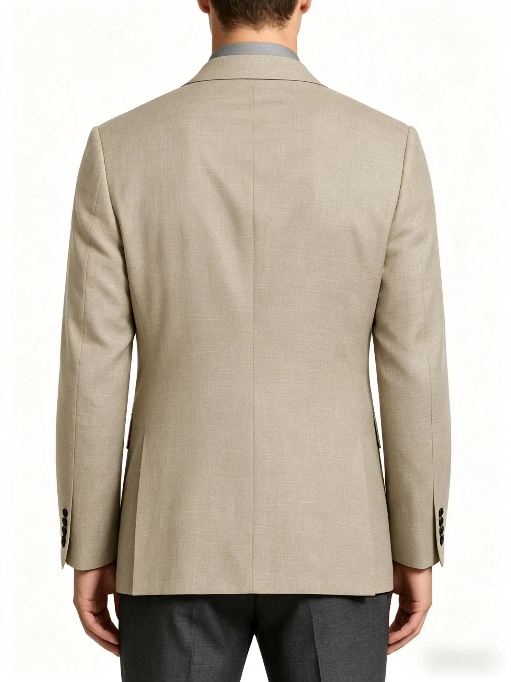 Men's Linen Blend Double Breasted Blazer Peak Lapel Breathable Wrinkle Resistant Business Suit Jacket For Wedding Daily Wear