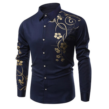 Men's casual long sleeved shirt, fashionable digital printed men's outdoor top