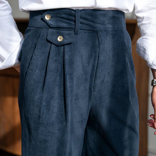 Pantaloni di velluto a velluto di alta qualità Pant per uomo Abito da ufficio ad alta vita pantalone italiano Busines Pant 2022 Pantalon Para Hombres