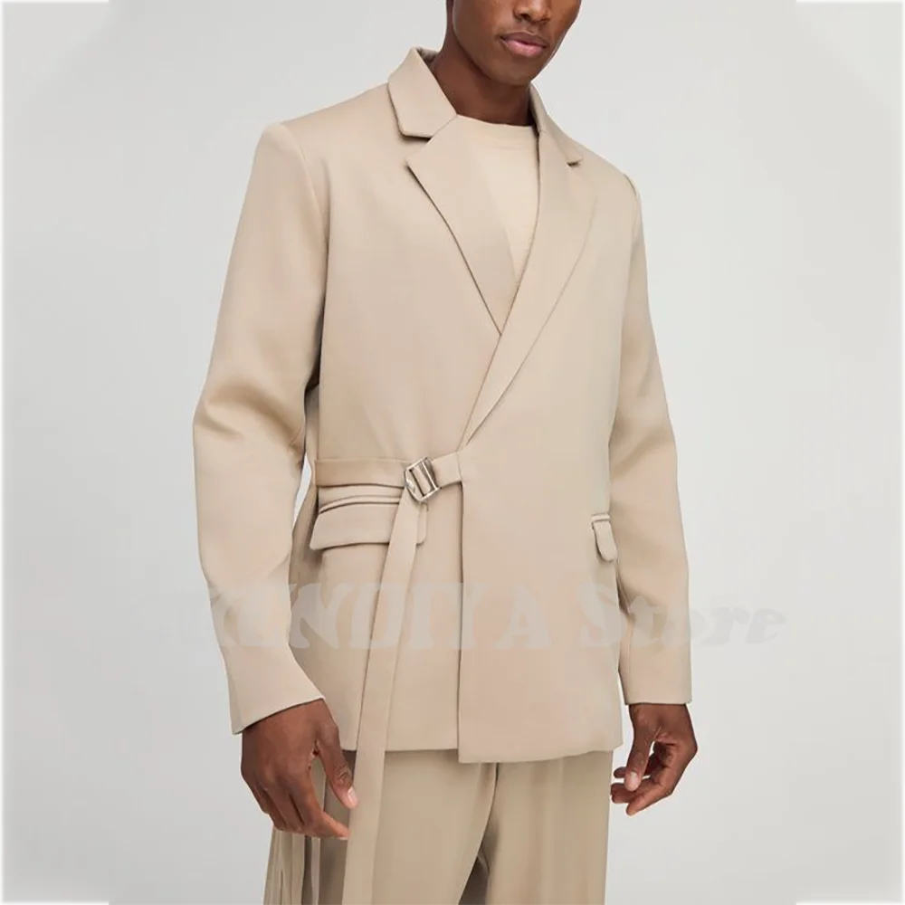 High Quality Men's Suits Straight Fitted Notched Lapel Blazer Set Gentleman Banquet Casual Party Male Suit(Jacket+Pants)