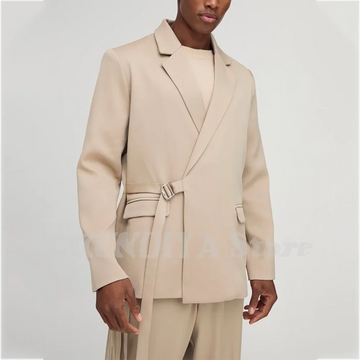 High Quality Men's Suits Straight Fitted Notched Lapel Blazer Set Gentleman Banquet Casual Party Male Suit(Jacket+Pants)