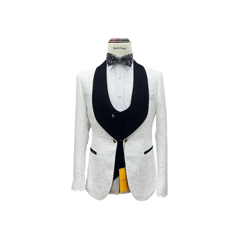 2025 Man Suit Cross-border Men's Suit Set, Fashionable New Wedding Dress, Men's Suit, Best Man's Suit(Jacket+Vest+Pants)