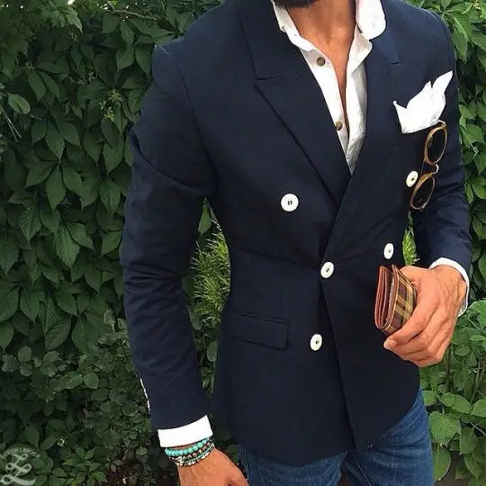 Latest Coat Pant Design Peak Lapel Double Breasted Blazer Men Suit Casual Jacket Custom Made Suits Skinny Tuxedo Masculino
