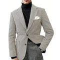 Men's Camel Velvet Blazer with Leather Patchwork Slim Fit Formal Casual Tuxedo Jacket Two-Tone Business Suit Coat
