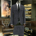 Customized Men Suits Solid Color Four Pockets Notch Lapel Outfits Formal Party Prom Daily Male Sets Two Piece(Blazer+Pants)