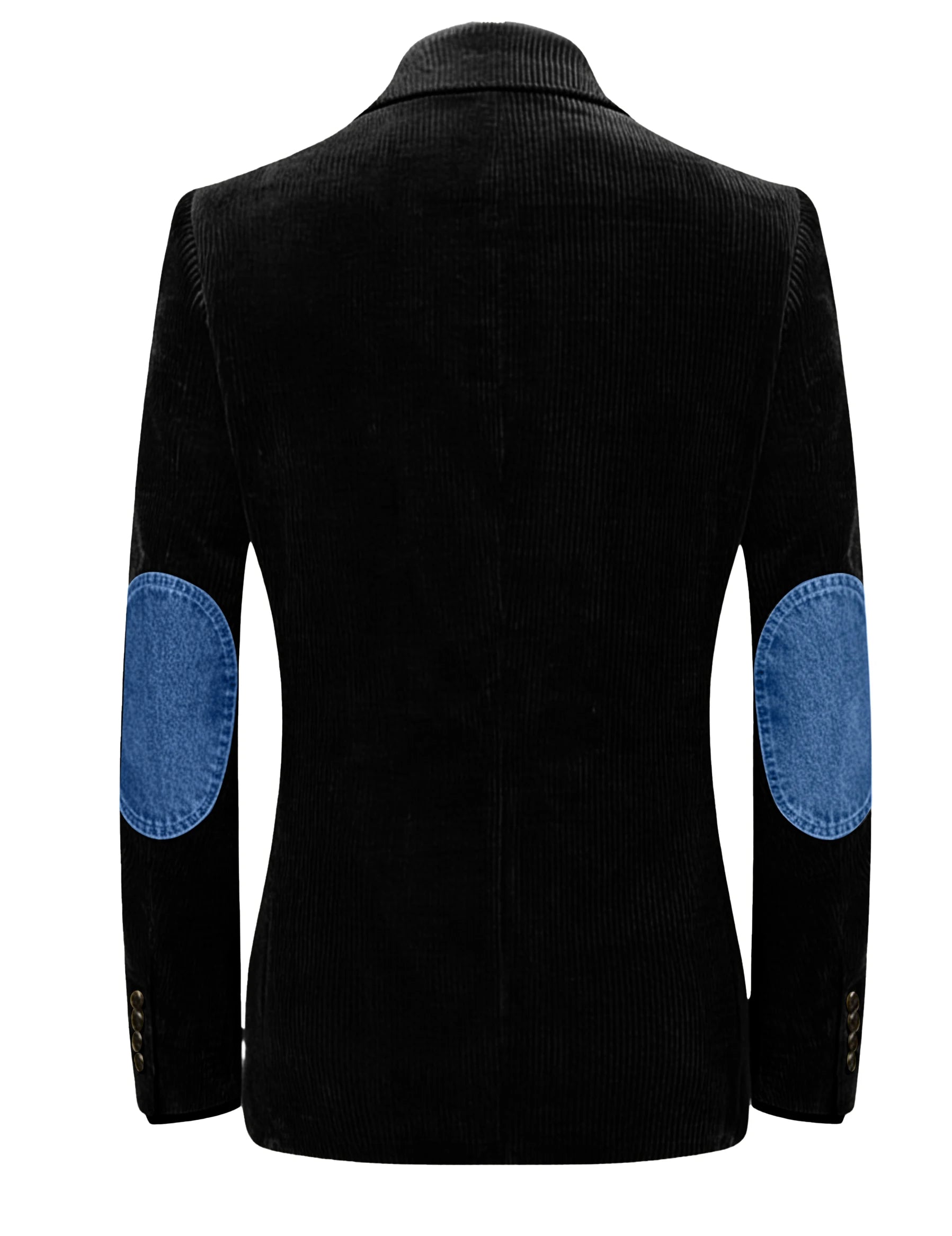 Vintage Men's Corduroy Blazer Jacket with Denim Elbow Patches Casual Business Notch Lapel Suit Sport Coats for Men Spring