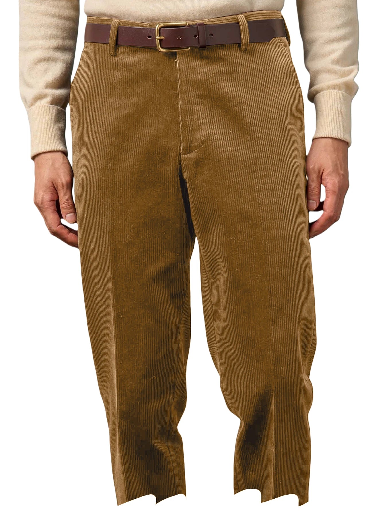 Men's Corduroy Pants High Waist Straight Classic Fit Wrinkle-Resistant Trousers For Business Casual Daily Wear Streetwear