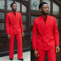Simple Men Suits Tailor-Made Groom 2 Pieces Peaked Lapel Jacket Blazer Double Breasted Evening Party Customized Coat Pants