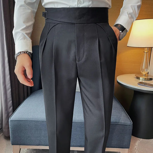 Dress Pants For Men High Quality Autumn Winter New Men's Formal Trousers Slim Fit Suit Pants Korean Luxury Clothing Black/Coffee