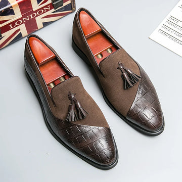 Luxury Brand Men's Genuine Leather Shoes Pointed Party Dress Shoes Men's Business Shoes Soft Soled Loafers Casual Flat Shoes
