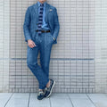 Denim Men Suits Tailor-Made 2 Pieces Slim Fit Coat Pants Prom Tuxedos Wedding Groom Formal Work Casual Tailored Costume Homme