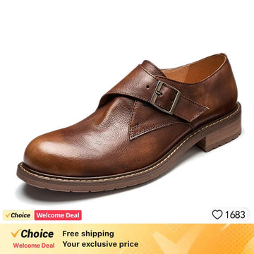 Italian leisure leather men's dress shoes luxury brand handmade fashion platform elegant leather carved Brock shoes.