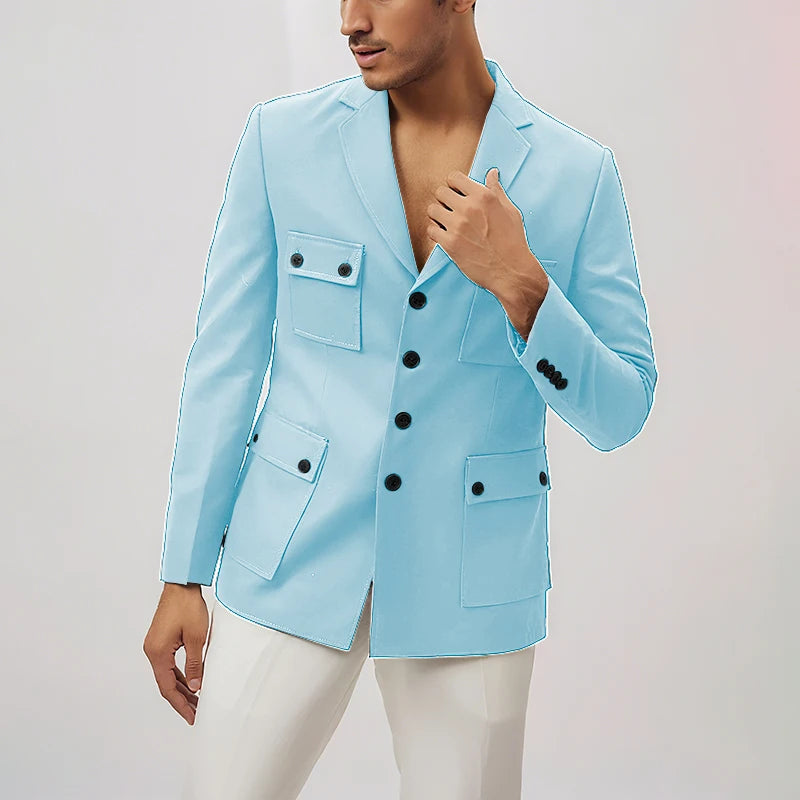 2025 New Style Stylish Men's Suit 2 Pieces Jacket Pants Casual Travel Commute Work Office Male Suits Set