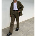 Handsome Men's Suit Set Business Casual 2 Pieces Jacket pants High Quality Chic Outfits Banquet Custom