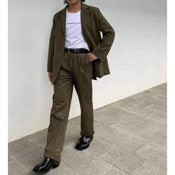 Handsome Men's Suit Set Business Casual 2 Pieces Jacket pants High Quality Chic Outfits Banquet Custom