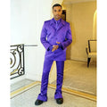 Purple Single Breasted Slim Fit Men's Suit 2 Pieces Chic Outfits Business Casual Boutique Male Clothing