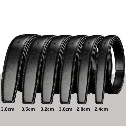 Belts Without Buckle 2.4 2.8 3.0 3.5 3.8cm Width Brand Pin Buckle Black Genuine Leather Men's Belts Body No Buckle Strap