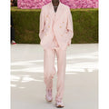 Double Breasted Pink Men's Suit Business Casual Daily Social Party Work Commute Luxury Tuxedo Customized