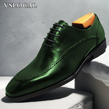 Luxury Men Oxford Shoes Lace Up Weaving Decoration Pointed Toe Oxfords Mens Dress Shoes Wedding Office Leather Shoes Man