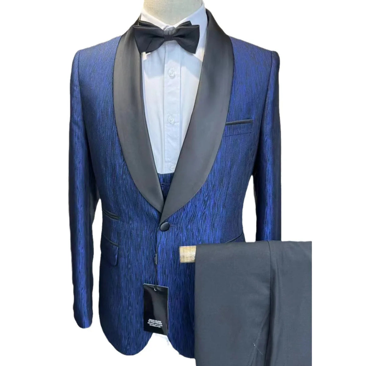 Suits One Button Shawl Neck Party Prom Tuxedo for Men Designer Fashion Men's Suit Set 3 Pieces Blazer Vest Pants Mens Suits