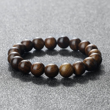 6/8/10mm Buddhist Handmade Wooden Beads Braided Bracelet Prayer Black Rosewood Round Bracelets Women Men Jewelry Wish Meditation