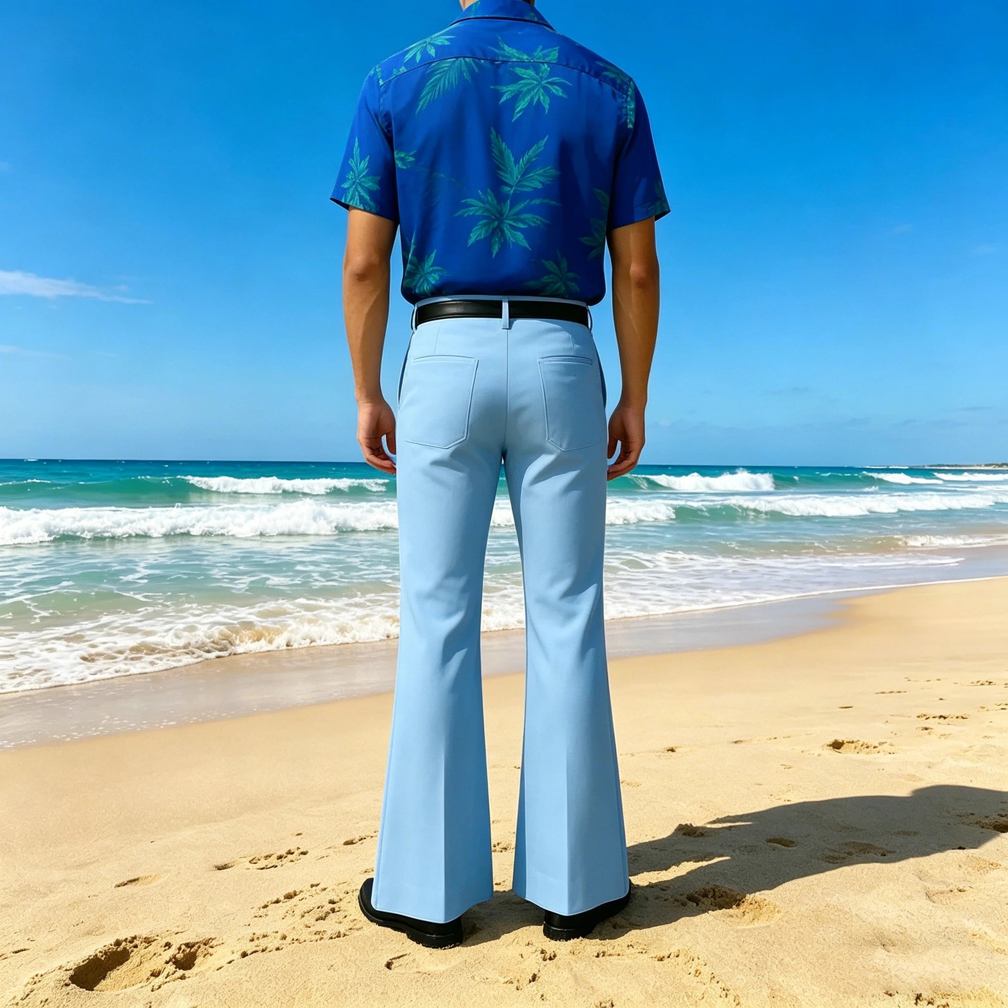 Vintage Men's Flare Pants High Waist Pleated Suit Trousers Formal Business Bell Bottom Pants For Casual Party Wedding Streetwear