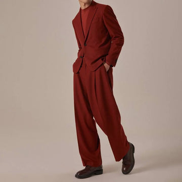 Single Breasted Men's Suit Set 2 Pieces Jacket Pants Work Commute Business Casual Office Male Fashion Trajes Para Hombre