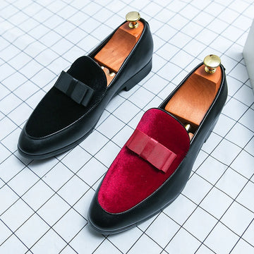 British Business shoes Men Yuppie Social Leather Men Brogue Shoe Wedding Men's Dress Formal Shoes Large Size 48 Bow Loafers Male