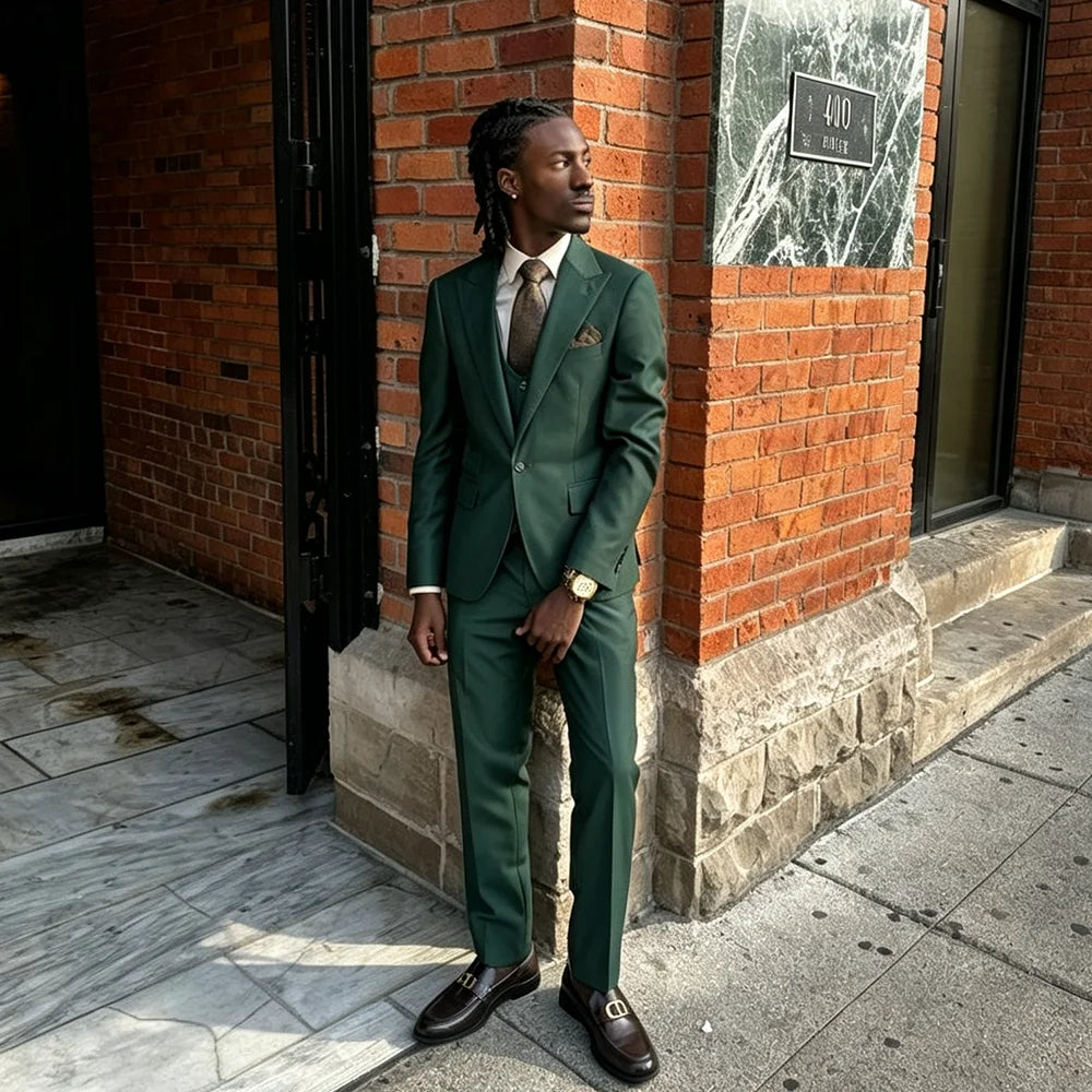 3 Pieces Men's Suit Wedding Groom Tuxedo Luxury Male Clothing Formal Occasion Business Office Man Blazer Set Jacket+Vest+Pants