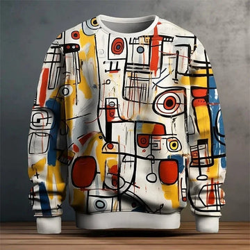 Colorful Graffiti Men's Hoodie New Oversized Men's Wear3D Printed Pattern Pullover Fashion Men's Clothing Autumn Mens Sweatshirt