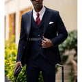 Navy Blue Men Suits Fashion Peak Lapel Single Breasted Tuxedo Special Occasion Business Meeting Formal Outfits Jacket Pants Vest
