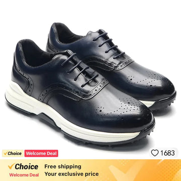 Outdoor Hiking Grass Snow Non-slip Sole Golf Shoes Top Grade Luxury Genuine Leather Man Autumn Winter Sneakers EU Size 38 To 46