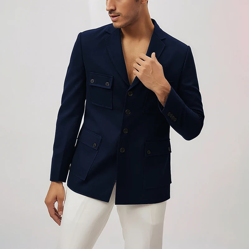 2025 New Style Stylish Men's Suit 2 Pieces Jacket Pants Casual Travel Commute Work Office Male Suits Set
