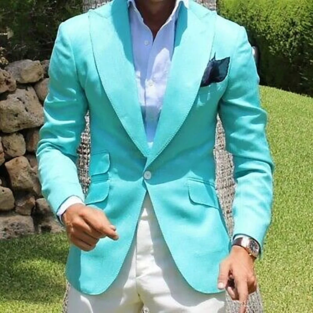 Fashion Single Breasted 2 Pieces Men's Suit Jacket Pants High Quality Boutique Male Clothing Customized