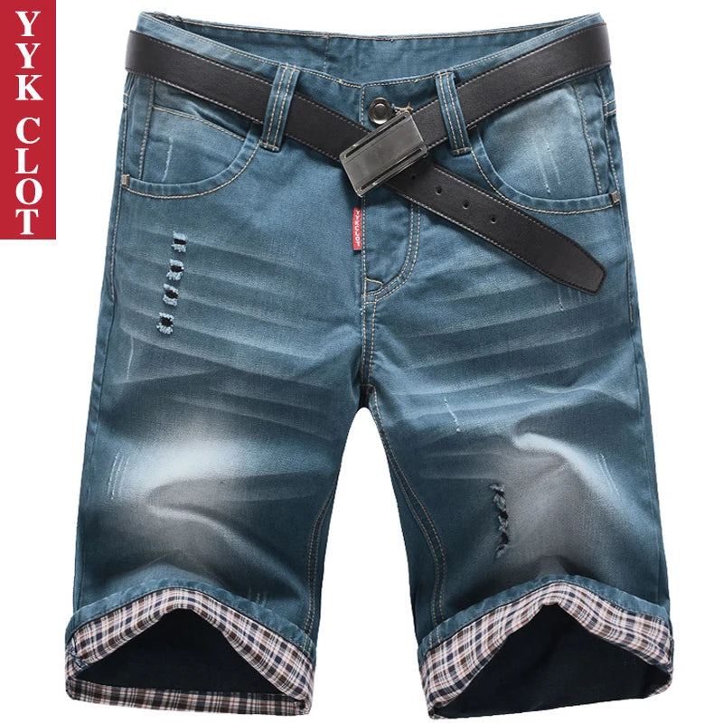 High Quality Brand Clothes Summer Cotton Short mens Jeans Fashion Casual Pants Male Slim Fit Ripped Denim Shorts Men jean man