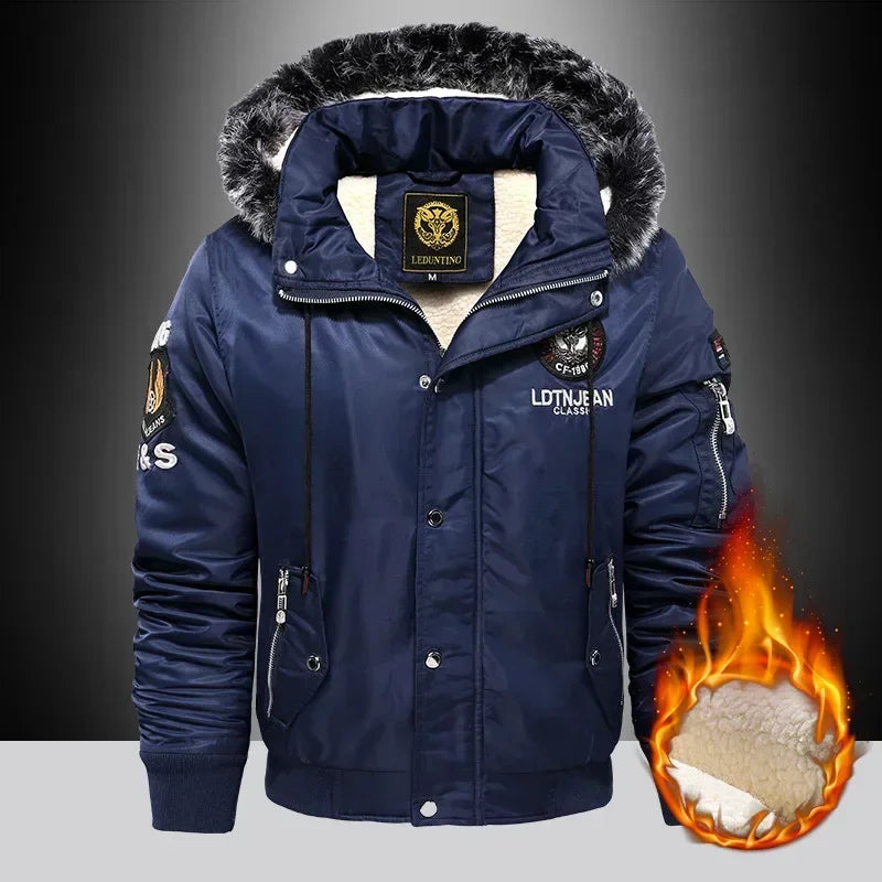 Thick Down & Parka Coat Oversize Plus Velvet Thick 2025 Brand Keep Warm Winter Men's Black Blue Red  Padded Jacket Coat Men