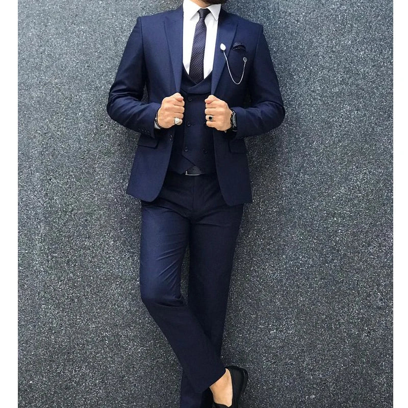 2025 Latest Design Men Suits Fashion Wedding Tuxedo Formal Casual Business Groom 3 Piece Male Suit Slim (Blazer+Vest+Pants)