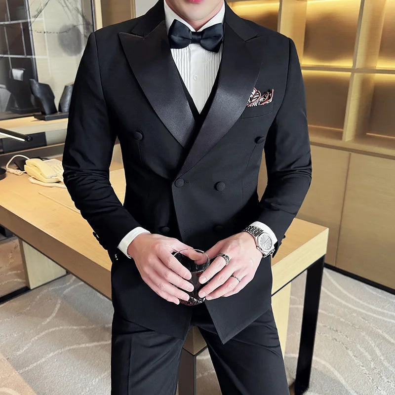 Plus Size 5XL Men Formal Business Suits 3 Set Pieces Classic Slim Formal Suits Spring Autumn Men Wedding Party Ball Dress/Tuxedo