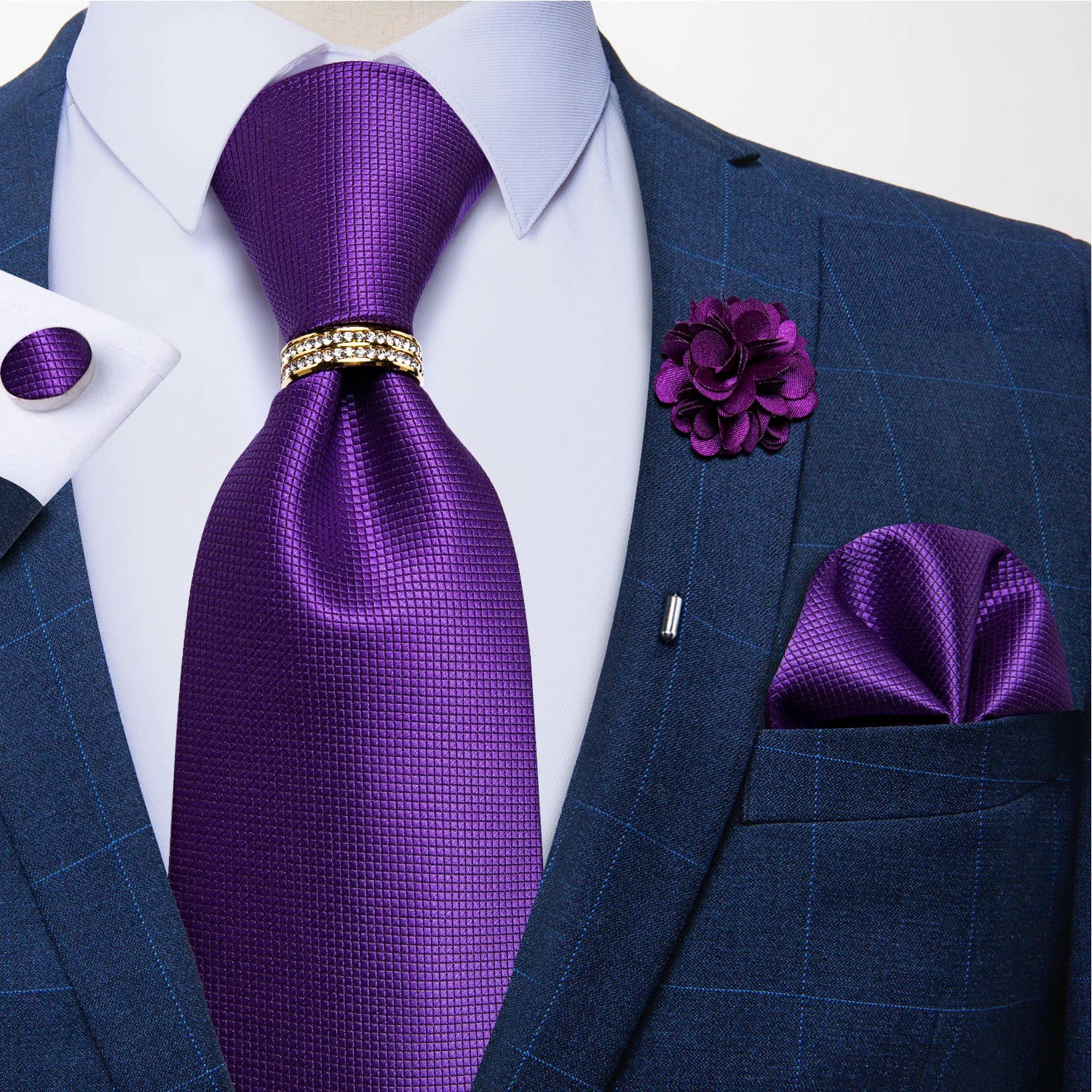 8cm Men Silk Tie White Solid Necktie Men's Formal Wedding Party Ties Cufflinks Hanky Flower Brooch Set Men Gift Corbatas DiBanGu