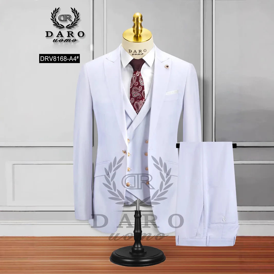 3 Piece Luxury Men's Suits Terno Formal Outfits Jacket Pants with Vest Slim Fit Luxury Costume Homme Formal Occasion Terno