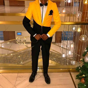 Patchwork Color Fashion Men's Suits 2 Pieces Jacket Pants Business Casual High-end Boutique Male Clothing